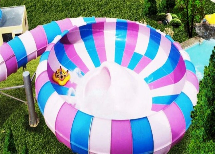 Hotel Custom Fiberglass Water Slides With Floats Bowl