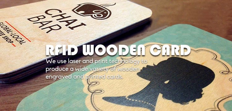 Programmable Bamboo Wood Business Cards NFC for RFID Hotel Key ISO14443A Smart 213
