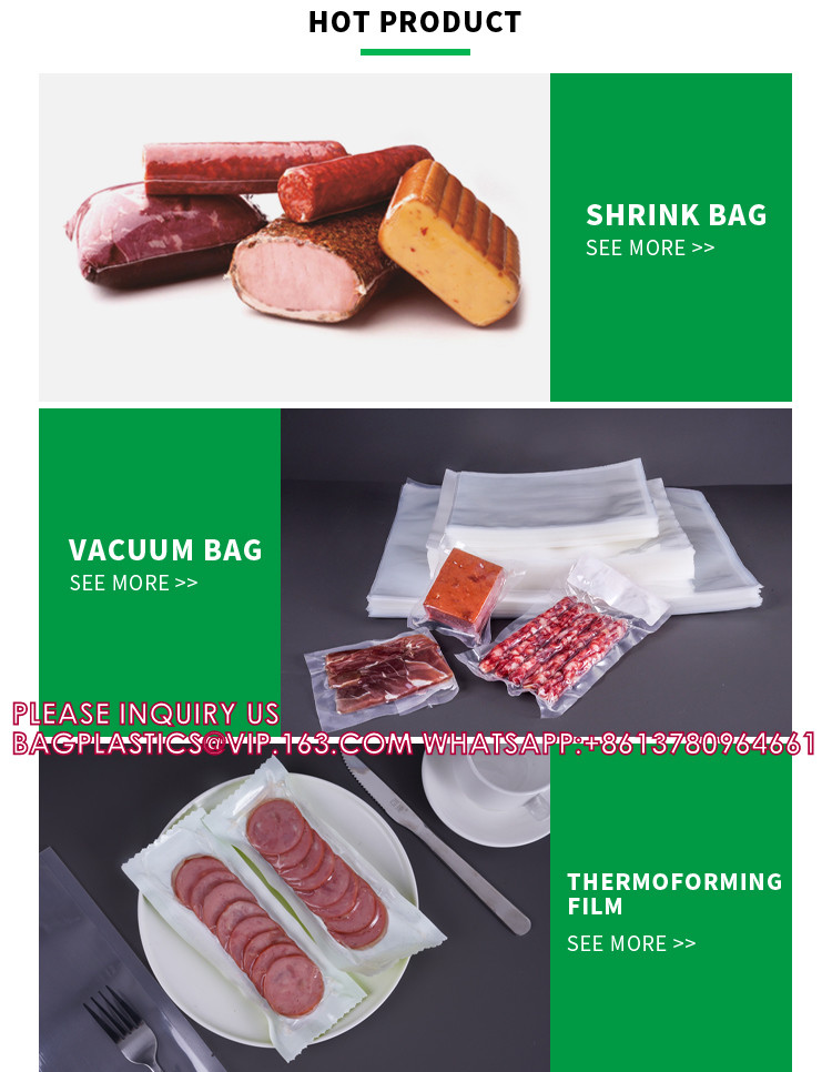 Nylon Lldpe Meat Cheese Shrink Film Bag Packaging Transparent Printing Shrink Film