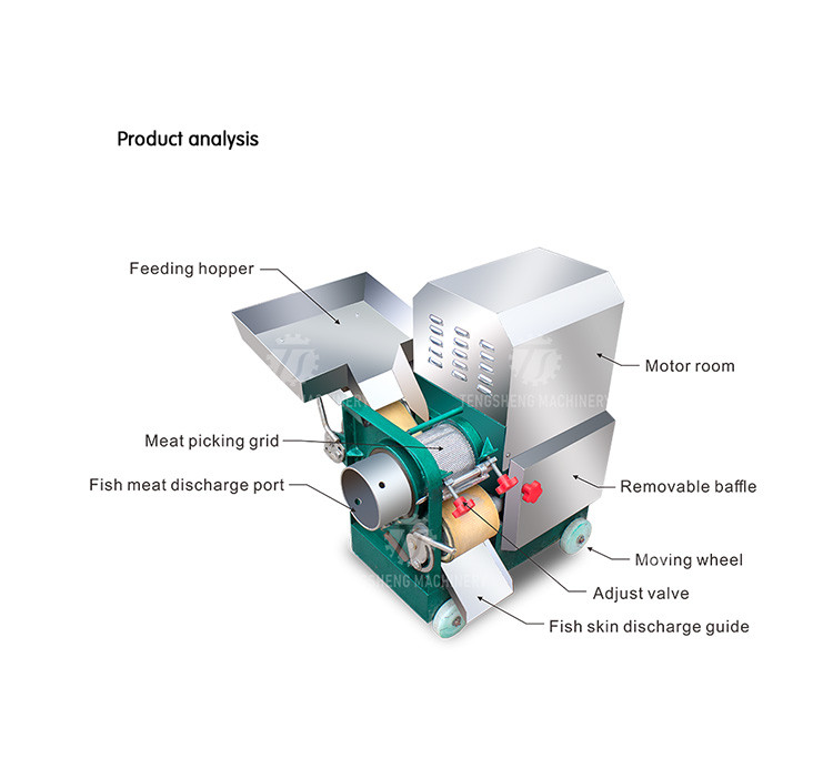 1.5KW Automatic Commercial Fish Extractor Machine Food Processor