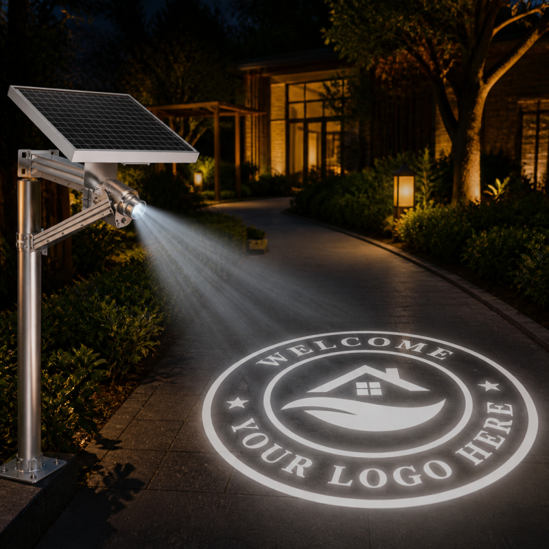 Solar LED Outdoor Gobo Projector IP67 Waterproof Logo Light Advertising Projection Lamp for Garden Landscape Building