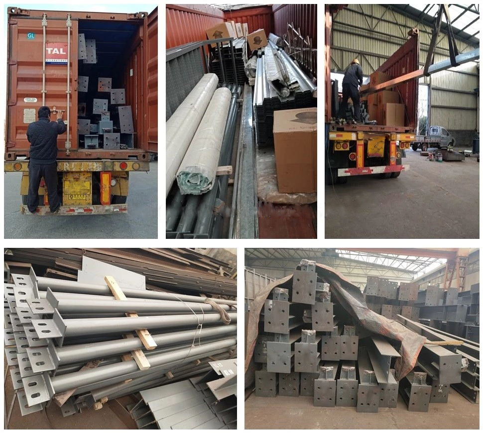 Wire Mesh Roof Steel Frame Warehouse , Welded Industrial Steel Buildings