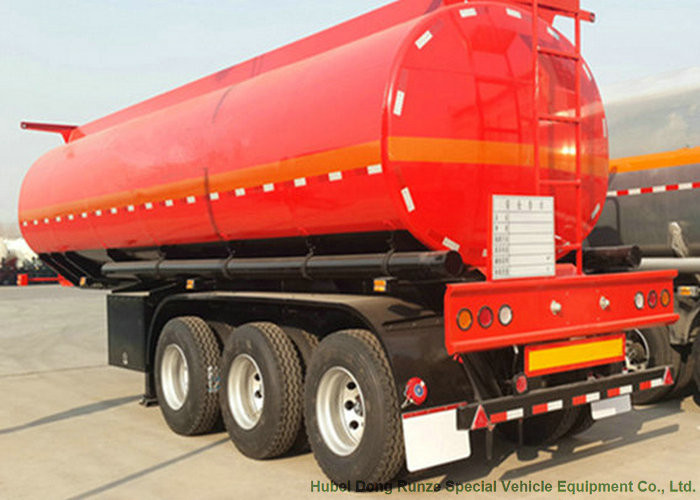 Tri Axle Stainless Steel Tank Semi Trailer For Palm Oil / Crude Fuel / Petrol Oil Delivery