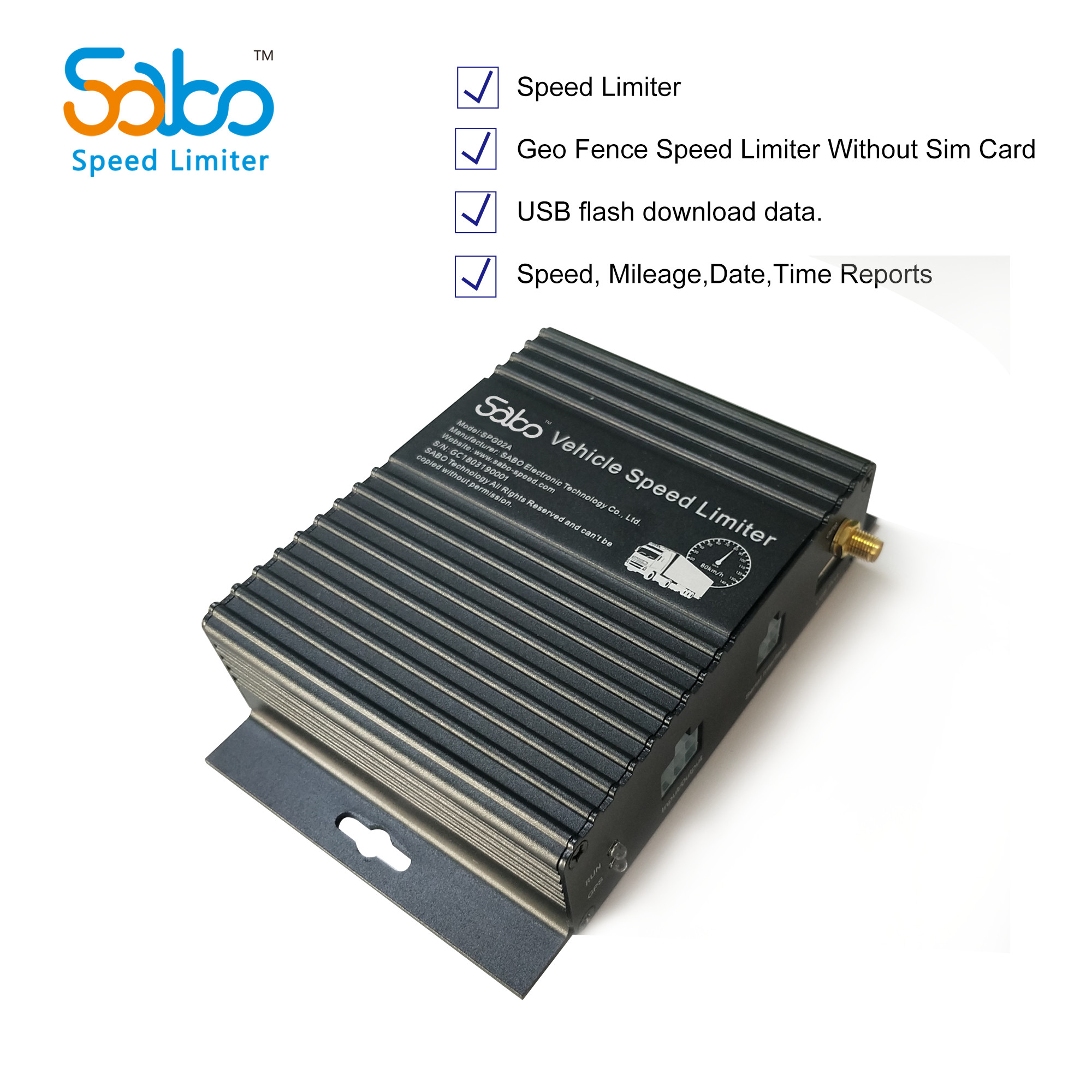Black Geo Fence 50 HZ Over Speed Alarm Bus Speed Limiter