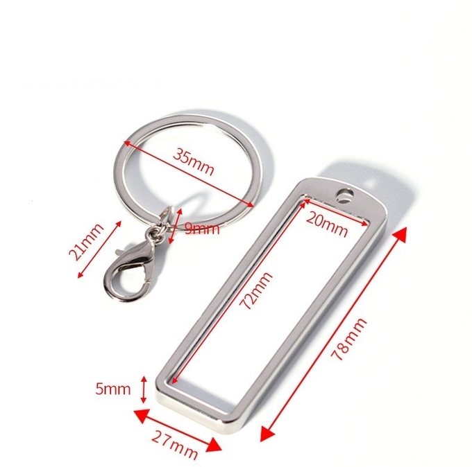 Double Sided Sublimation Key Chains Blanks Car Keychain Tags With Printable Aluminum Sheet