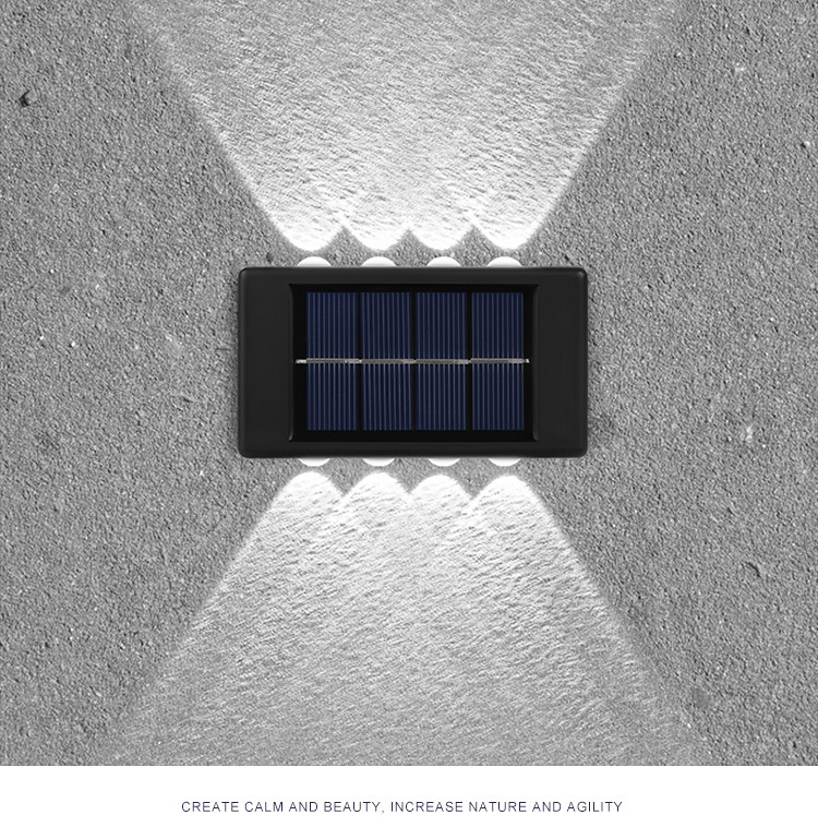 Glowing Waterproof Atmosphere Wall Light 600mah Solar LED Outdoor Decorative Garden