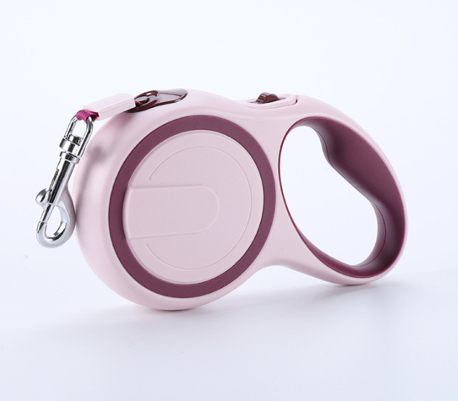 pink retractable dog lead
