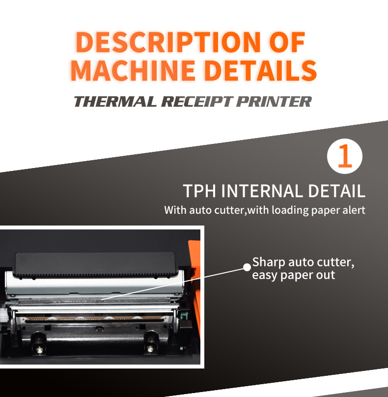 3 Inch 80mm POS Thermal Printers RJ11 Interface With Auto Cutter