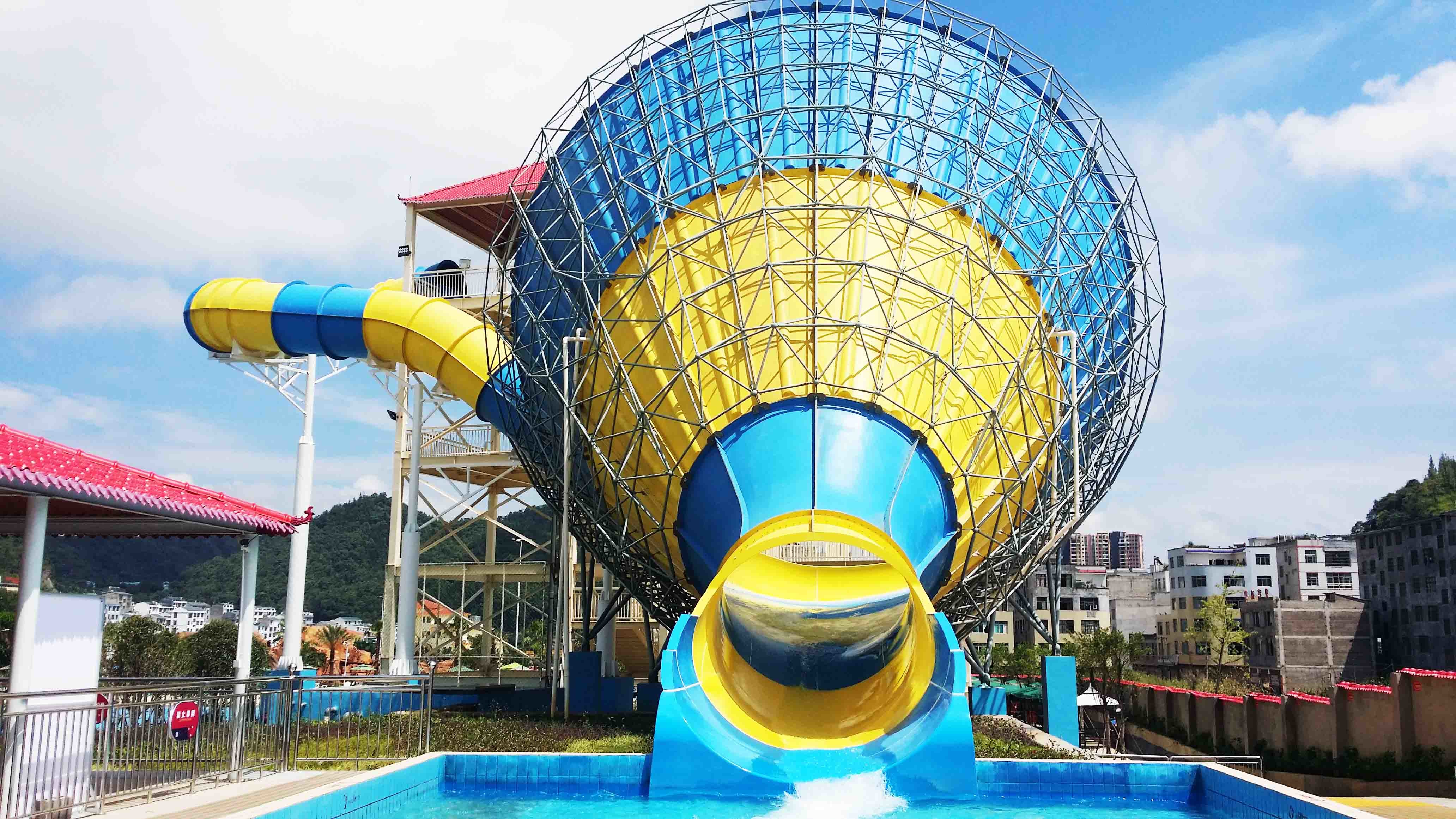 Interesting big Fiberglass Water Slides for 4 persons / time