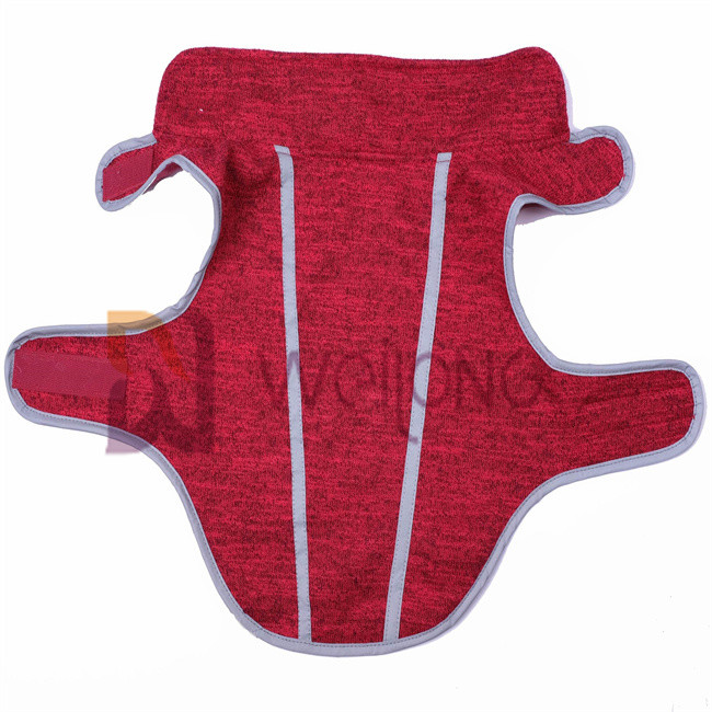 Red Heather Sweatshirt Fleece Autumn Velcro Pet Coat For Dog