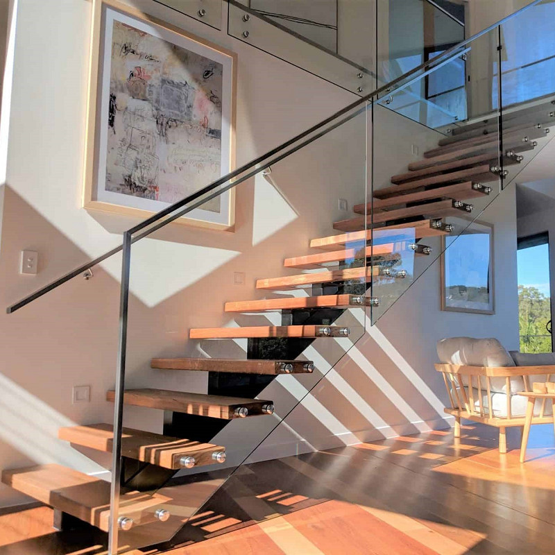 High Speed Rail Stair Hand Railings With Powder Coated Finish And 25x21x1.2mm