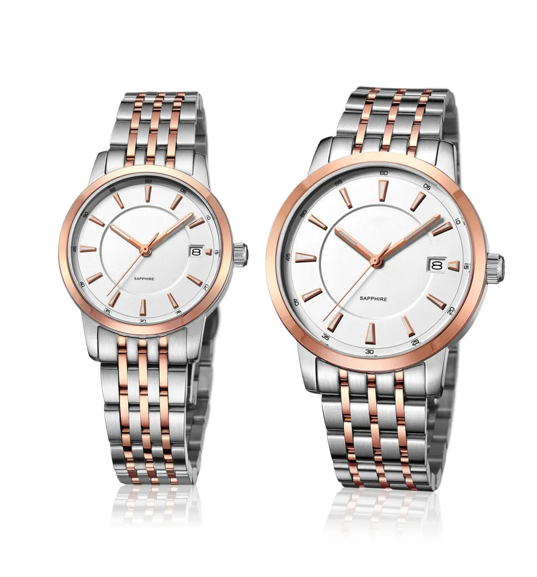 Couples Lovers′ Watch Alloy Wrist Watch Stainless Steel Analog Quartz Watch OEM Fashion Watch