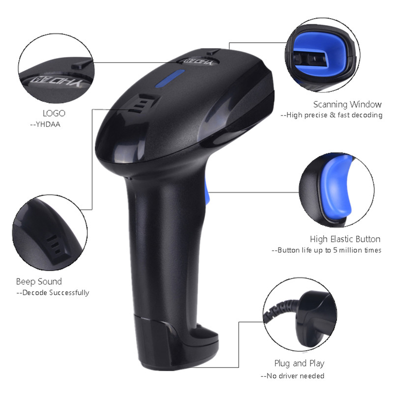 CCD Products Barcode Scanner YHD-1100C 1D Handheld Barcode Reader
