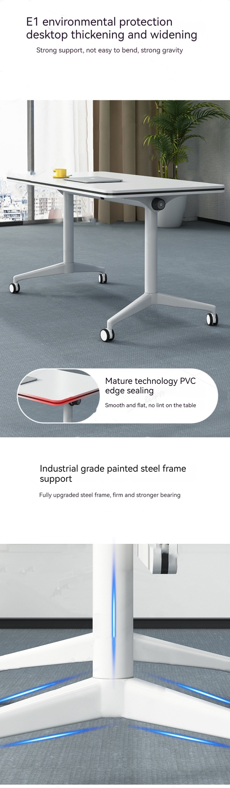 Commercial Furniture Extendable Splicing Conference Table for Mobile Long Office Desk
