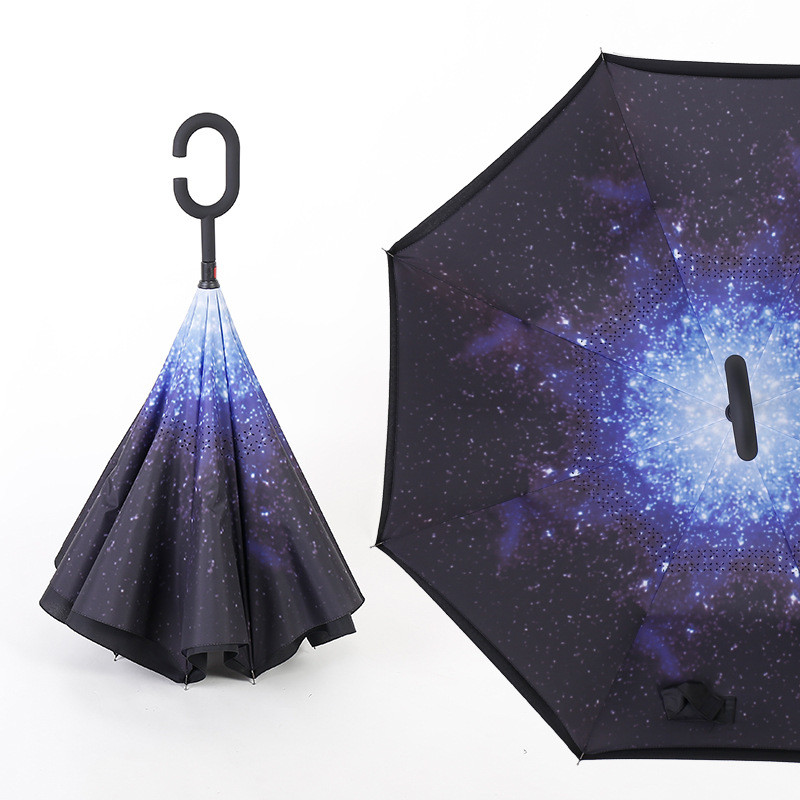 Double Layer Reverse Inverted Umbrella Pongee Fabric BSCI Approved