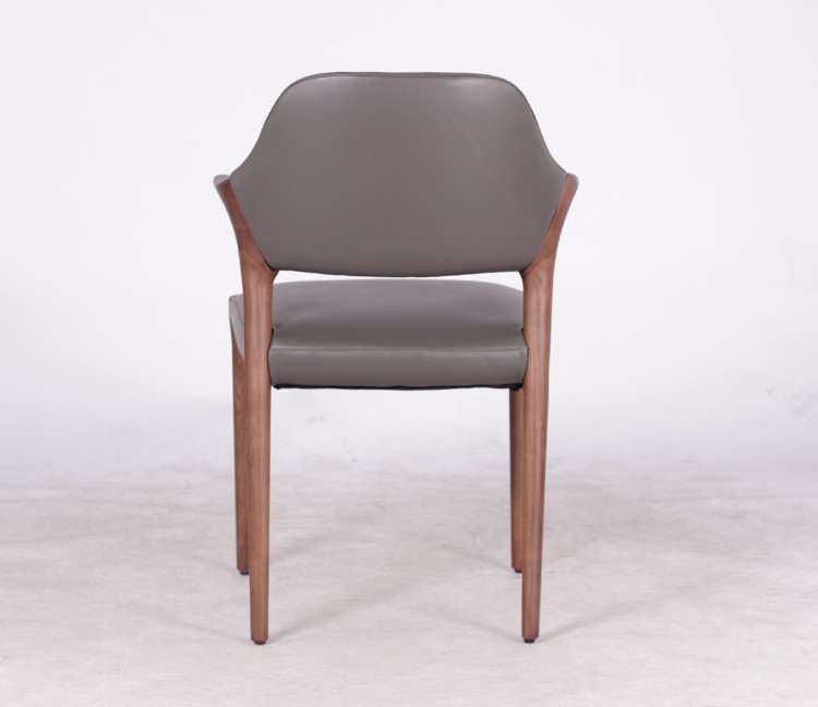Restaurant Solid Wood Dining Chair Creative Soft Backrests Cow Corner Shape Armrests