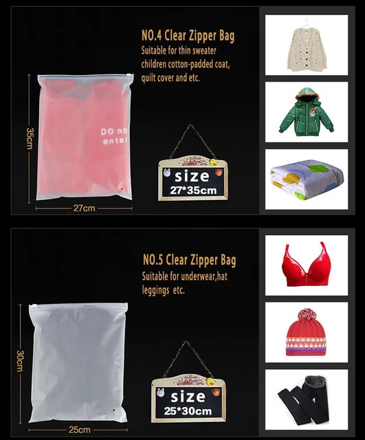 Frosted Zipper Bags With Zipper Closure And Wide Selection Of Size Options