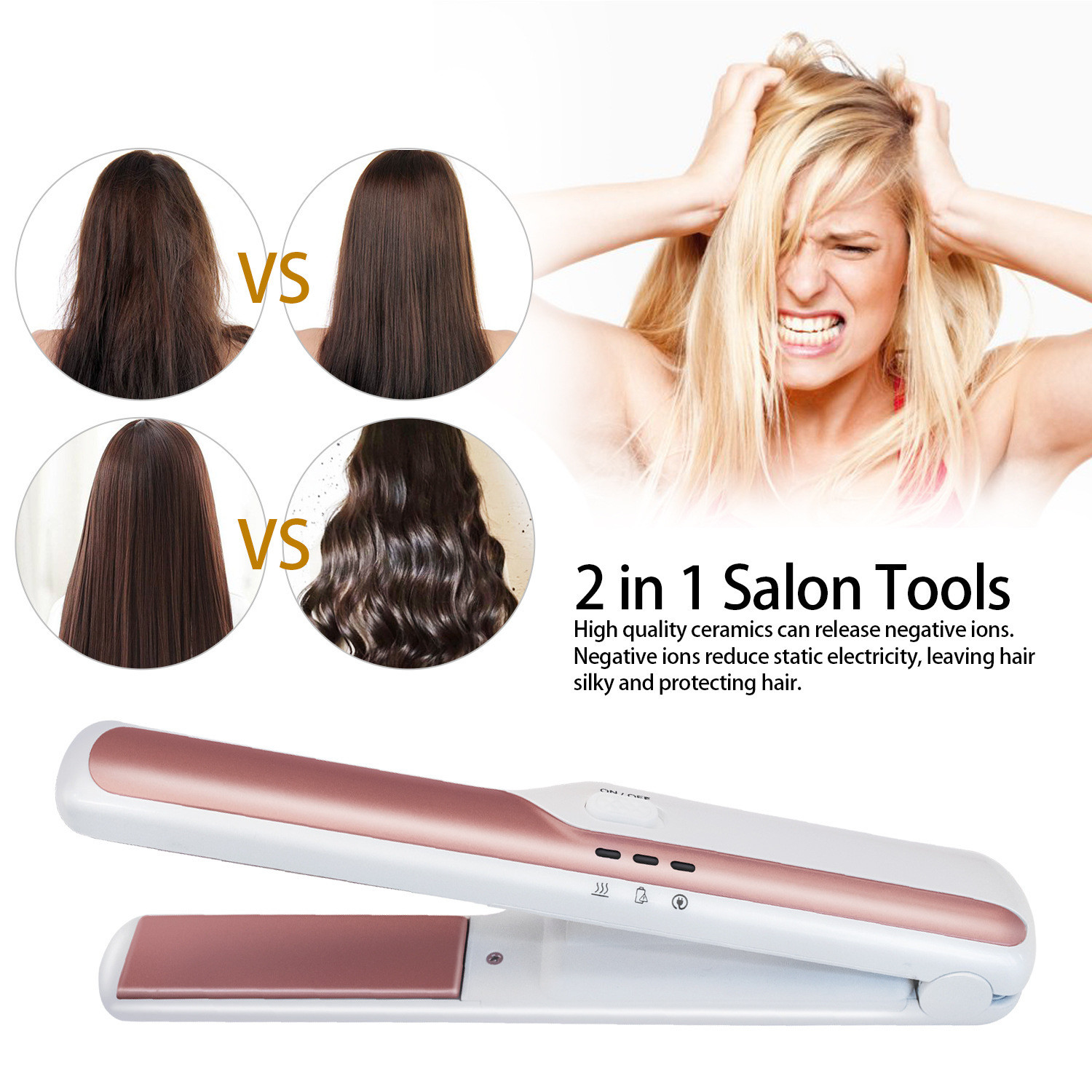 Mestar Wireless Mini Hair Straightener , Cordless USB Rechargeable Flat Iron
