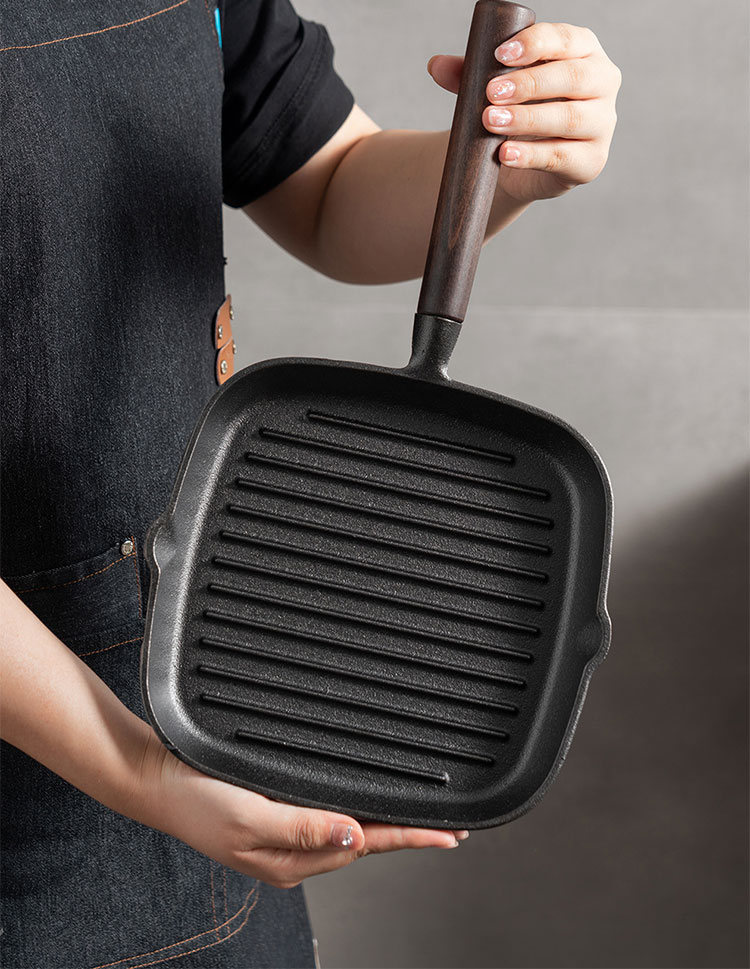 Hot Selling Omelette Fry Grill Pan Multipurpose Korean Die Cast Iron Bbq Frypan Non Stick Square Cookware Skillet Pan