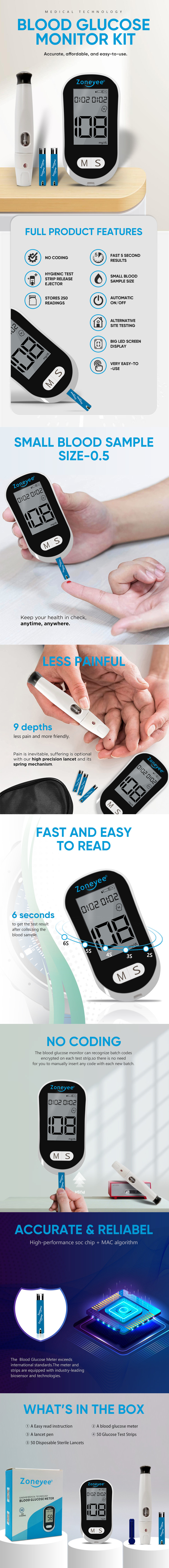 Intelligent Blood Glucose Meter Smart Blood Glucose Meter Blood Glucose Test Meter One Touch Blood Glucose Meter