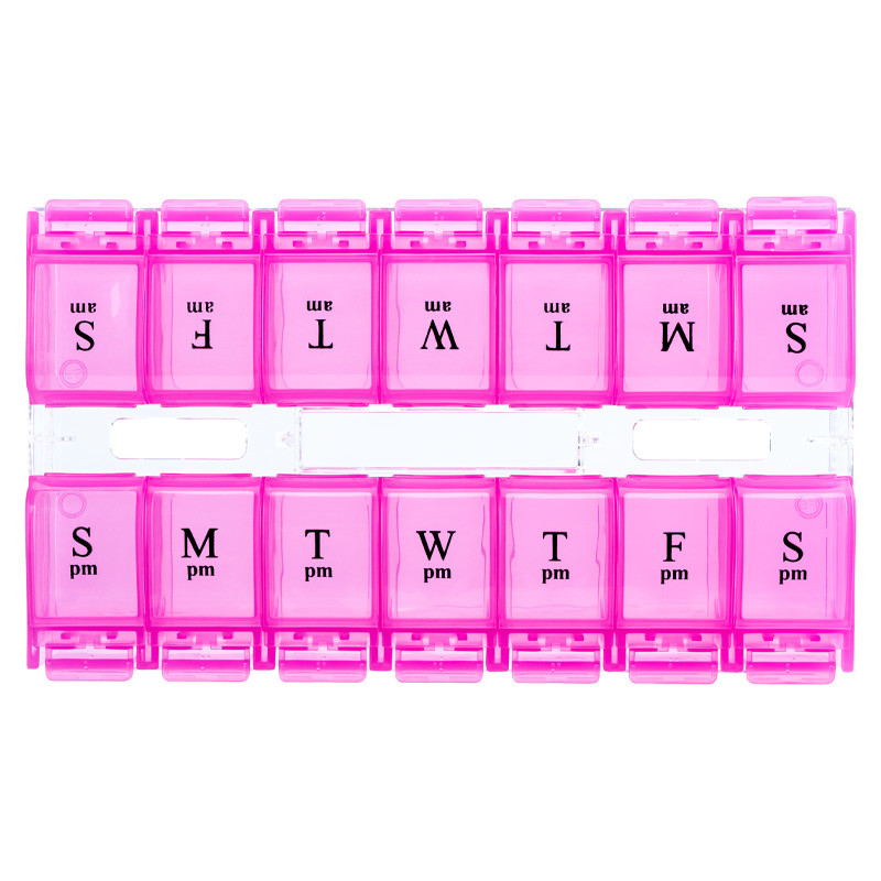 Custom Colorful Pill Storage Cases Weekly Twice A Day 1 Pill Organizer ISO 13485