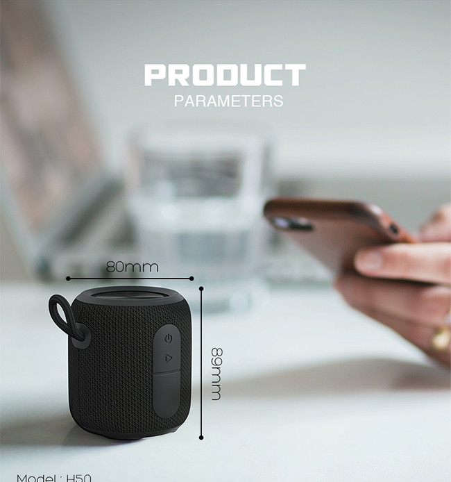 3.7V 1200mAh Battery Mini Outdoor Speaker with Bluetooth 5.0 Connectivity