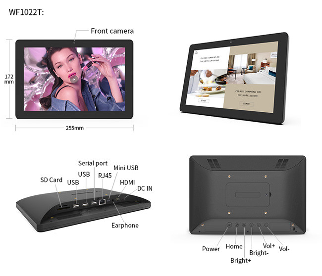 Wf1022t 10.1 Inch Android 8 Wall Hanging Signage 1280x800 Rj45 Dual Display