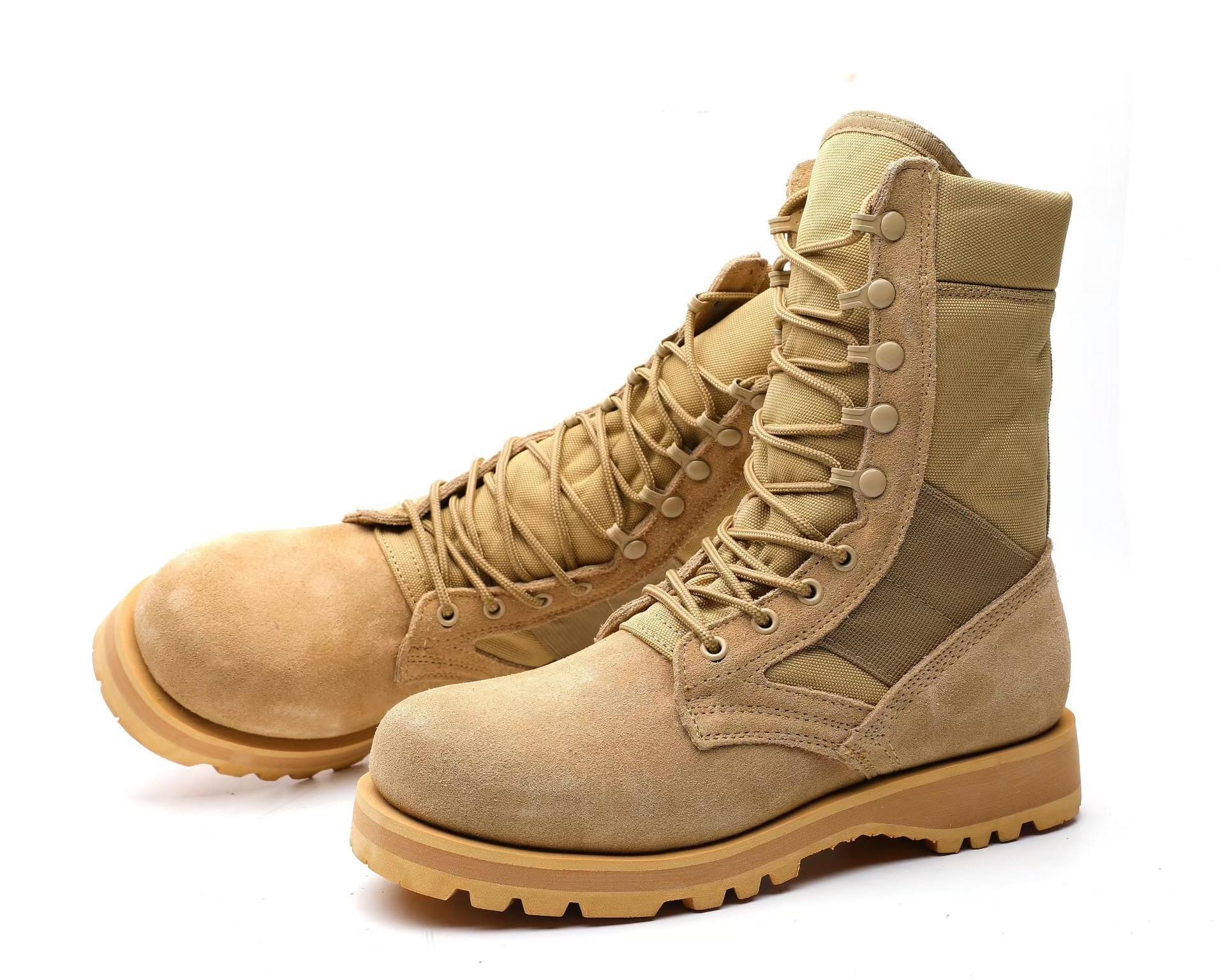 Tactical Safety Shoes Suede Leather High Top Work Boots Fleece Lined for Warmth