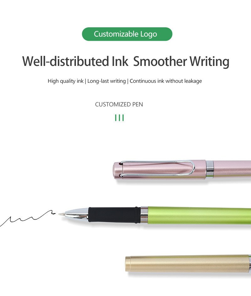 Business Advertising Neutral Pen 0.5mm Plastic Colorful Signature Pen With Logo