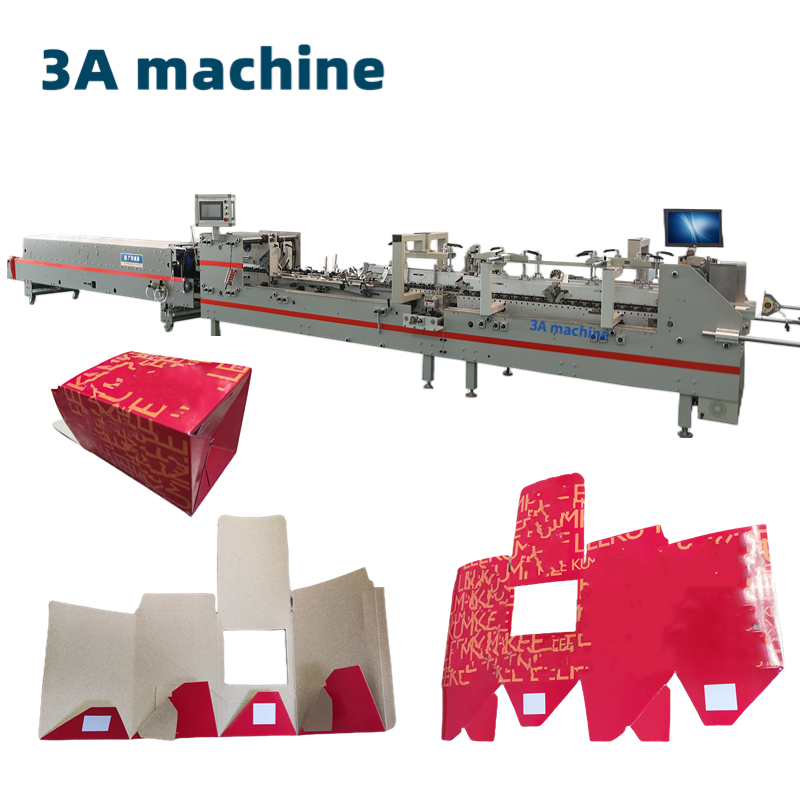 1300 JGKW Corrugated Box Dual- Lock Bottom Pre-Fold Lock Bottom Folder Gluer Machine Hot Glue Machine