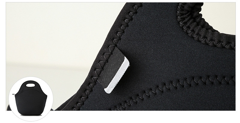 Eco Friendly Dustproof Black Neoprene Lunch Tote Bag