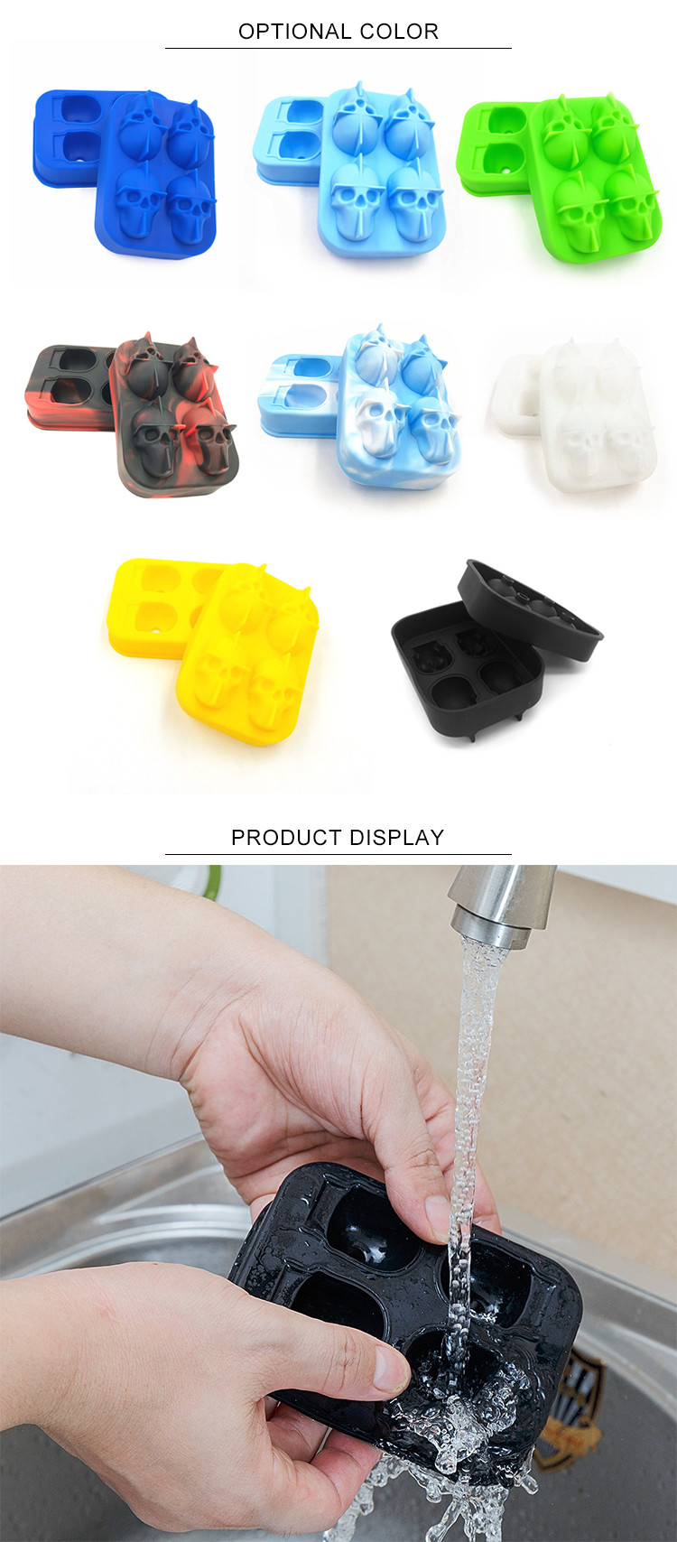 Flexible 3D Skull Silicone Ice Cube Mould For Beer