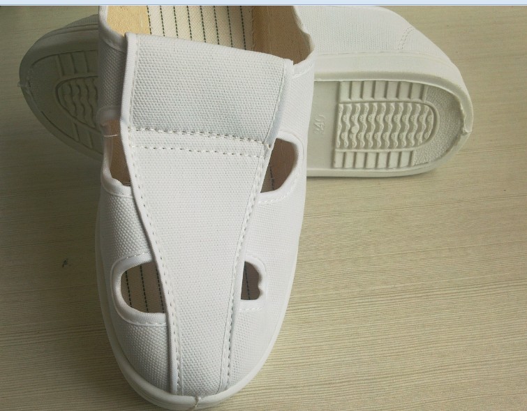 4 Holes PVC Sole Canvas ESD Anti Static Shoes For Cleanroom Working