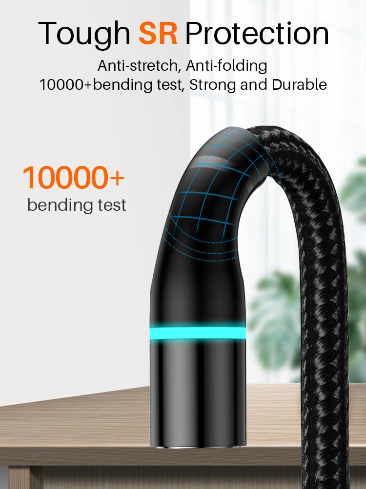 Nylon Braided 5A Magnetic 3 In 1 USB Charging Cable 45g