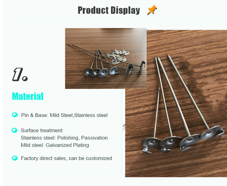 Rock Wool Fastener Metal Lacing Anchors With Speed Washer For Heat Conservation