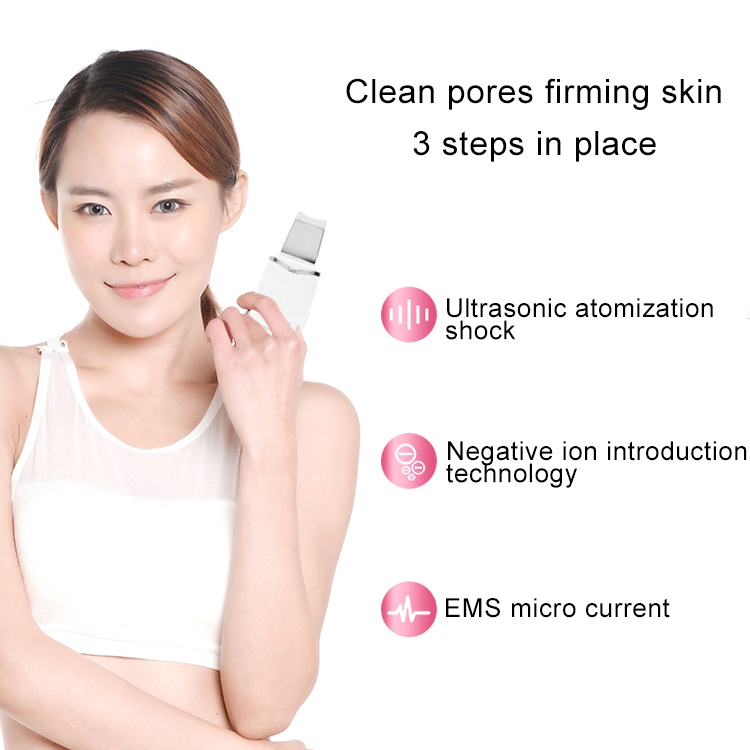 Professional Ultrasonic Skin Scrubber Sonic Microdermabrasion Silicone Pore Scrubber