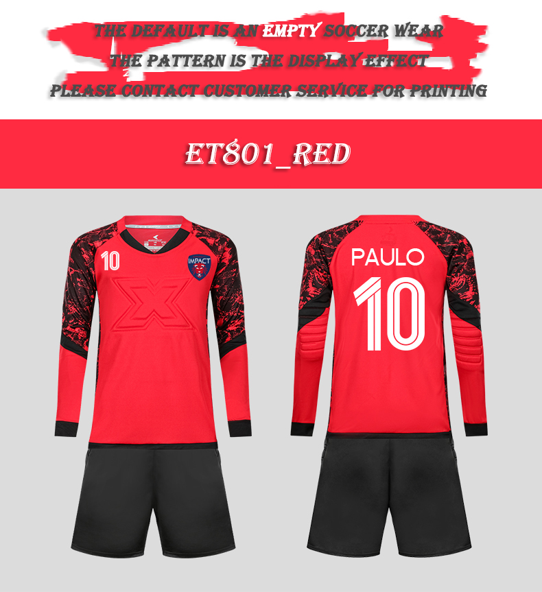 Football goalkeeper uniform Children's anti-collision goalkeeper suit Customized set boys' thickened primary school jersey