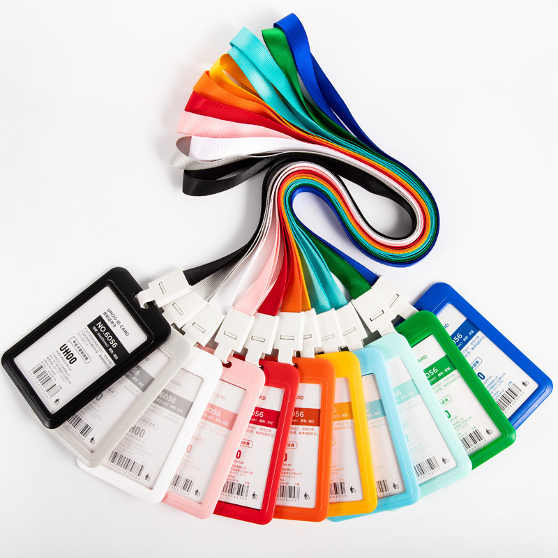Silicone ID Name Badge Card Case Protector With Retractable Cord and Breakaway Buckle