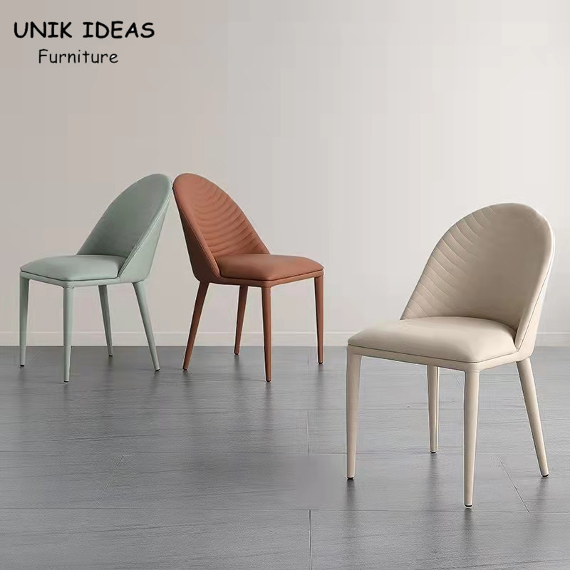 Grey Nordic Dining Chair 49cm Seat Height European Style Dining Room Sets