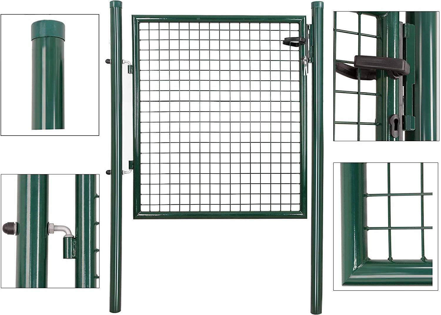 50x200mm Hole Metal Garden Fence Gate Pvc Coated Metal Frame Welded Wire Mesh