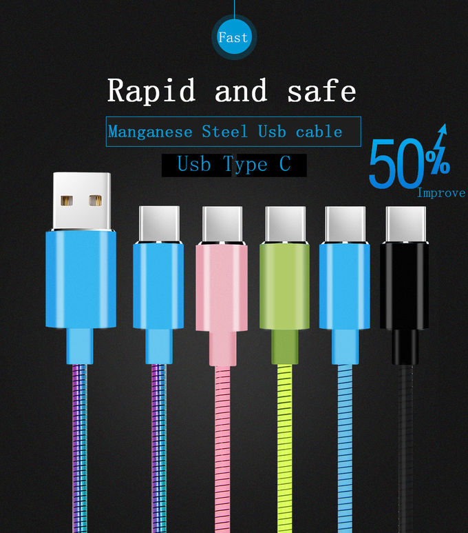 Manganese Steel Usb Type C To Usb Cable 3A 3 Foot Super Strong