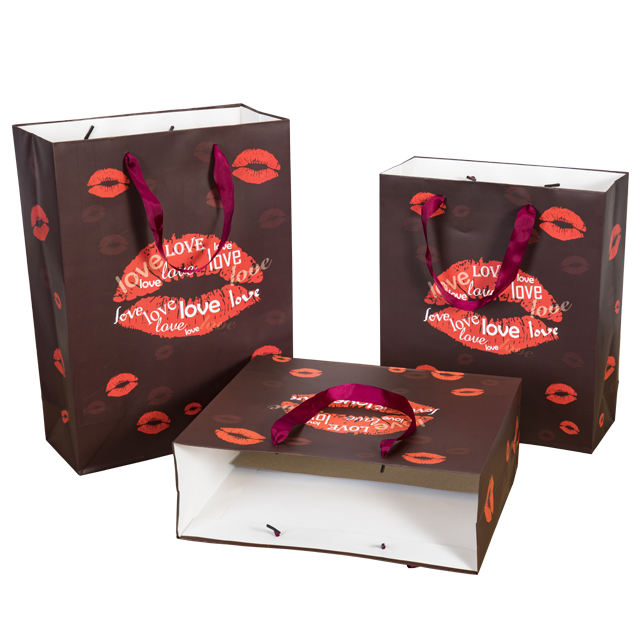 Customized Luxury Fancy Craft Gift Paper Bag with Logo Print and Gravure Printing Surface