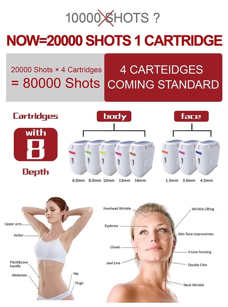 1-10 lines 3D hifu for beauty facial And Body Lifting salon and clinic use with 20000 shots