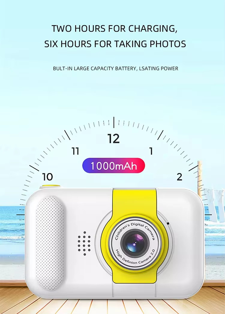 Auto Focusing Cute Cartoon IPS Screen Rechargeable Filter Photos 1080P Kids' Digital Camera
