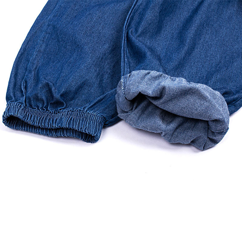 Windproof Pleated 0.7M To 1.2M Boy Denim Pants 90% Cotton 10% Polyester