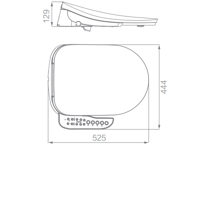 525x444x129mm Modern Smart Toilet Cover , Flush Intelligent Toilet Seat Cover