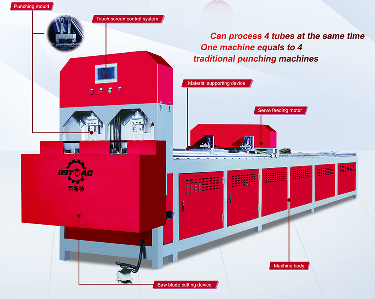 6m dC24V hydraulic metal punching machine Making Holes On Metal Tubes