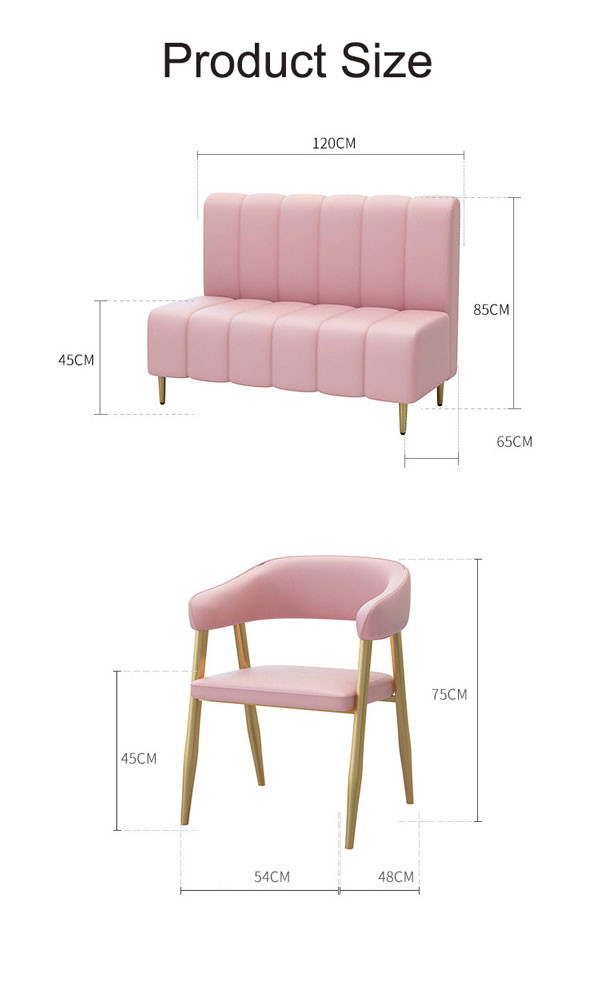 Pub Style Restaurant Dining Table And Chairs Nordic Pink Leather Sofa 1200mm