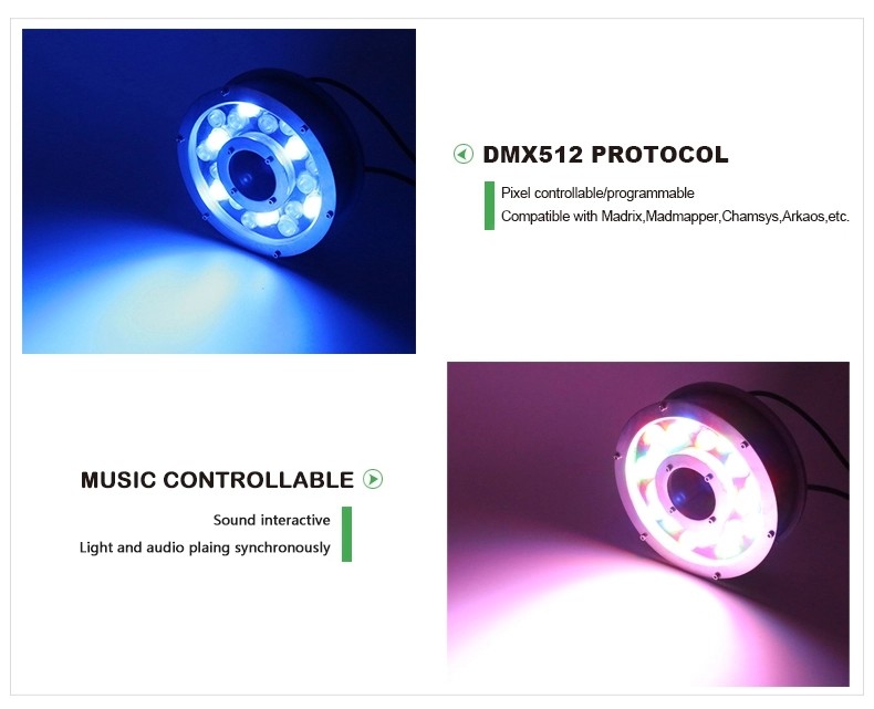 Dmx Underwater Fountain Lights , IP68 Swimming Pool Lights High Power