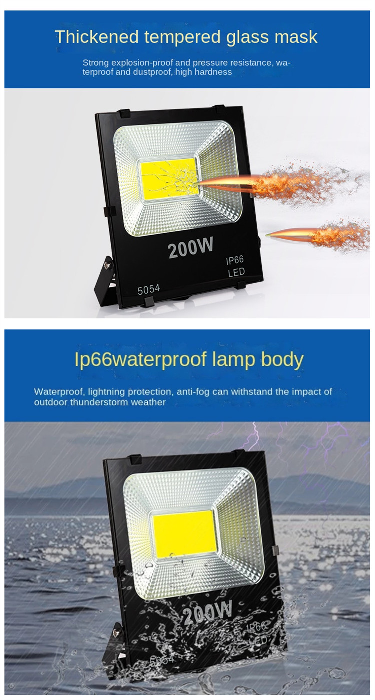 6000K 500w Led Flood Light Slim 30W 20W IP65 Waterproof Cob Flood Light